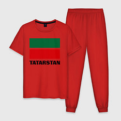 Пижама хлопковая мужская Флаг Татарстана, цвет: красный