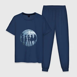 Пижама хлопковая мужская Войны в матросках, цвет: тёмно-синий