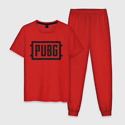 Пижама хлопковая мужская PUBG, цвет: красный