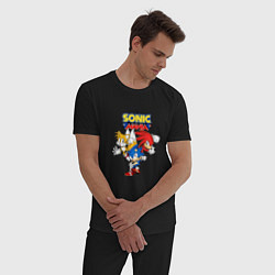 Пижама хлопковая мужская Sonic Mania, цвет: черный — фото 2
