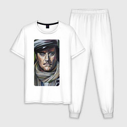 Пижама хлопковая мужская Остап Бендер: портрет, цвет: белый