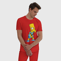 Пижама хлопковая мужская Bart Bully, цвет: красный — фото 2