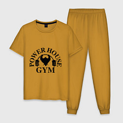 Пижама хлопковая мужская Power House Gym, цвет: горчичный