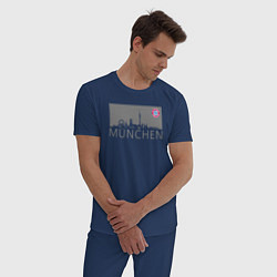 Пижама хлопковая мужская Bayern Munchen - Munchen City grey 2022, цвет: тёмно-синий — фото 2