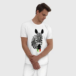Пижама хлопковая мужская Juventus Zebra, цвет: белый — фото 2