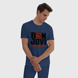 Пижама хлопковая мужская Bon Jovi: Nice day, цвет: тёмно-синий — фото 2