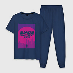 Пижама хлопковая мужская Blade Runner 2049: Purple, цвет: тёмно-синий