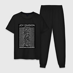 Пижама хлопковая мужская Joy Division: Unknown Pleasures, цвет: черный