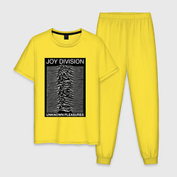 Пижама хлопковая мужская Joy Division: Unknown Pleasures, цвет: желтый