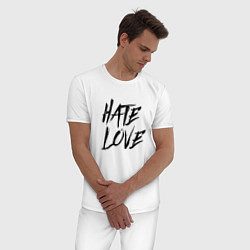 Пижама хлопковая мужская FACE Hate Love, цвет: белый — фото 2