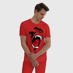 Пижама хлопковая мужская King kong face, цвет: красный — фото 2