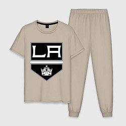 Пижама хлопковая мужская Los Angeles Kings, цвет: миндальный