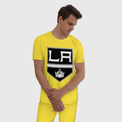 Пижама хлопковая мужская Los Angeles Kings, цвет: желтый — фото 2