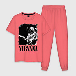 Пижама хлопковая мужская Black Nirvana, цвет: коралловый