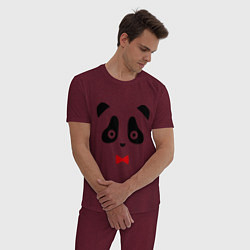 Пижама хлопковая мужская Панда (мужская), цвет: меланж-бордовый — фото 2