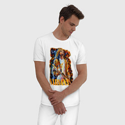 Пижама хлопковая мужская Cobain Art, цвет: белый — фото 2