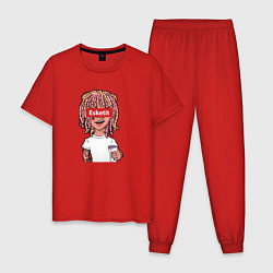 Пижама хлопковая мужская Lil Pump: Esketit Style, цвет: красный