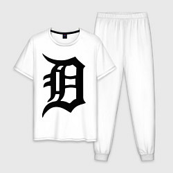 Пижама хлопковая мужская Detroit Tigers, цвет: белый