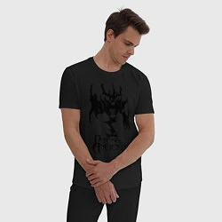 Пижама хлопковая мужская Nevermore Fuck, цвет: черный — фото 2