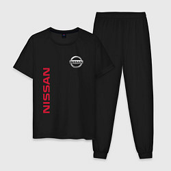Пижама хлопковая мужская Nissan Style, цвет: черный