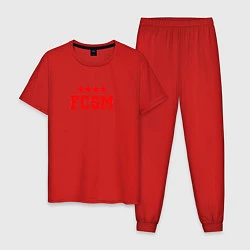 Пижама хлопковая мужская FCSM Club, цвет: красный