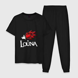 Пижама хлопковая мужская Louna: Сделай громче, цвет: черный
