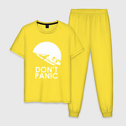 Пижама хлопковая мужская Elon: Don't Panic, цвет: желтый