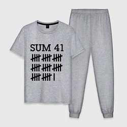 Пижама хлопковая мужская Sum 41: Days, цвет: меланж