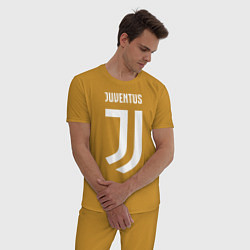 Пижама хлопковая мужская FC Juventus, цвет: горчичный — фото 2