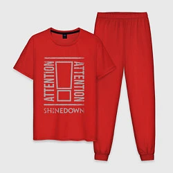 Пижама хлопковая мужская Attention Shinedown, цвет: красный
