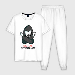 Пижама хлопковая мужская Digital Resistance, цвет: белый