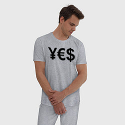 Пижама хлопковая мужская YE$, цвет: меланж — фото 2