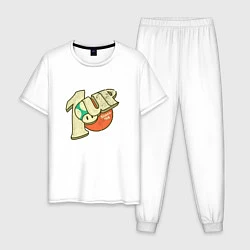 Пижама хлопковая мужская 1UP, цвет: белый