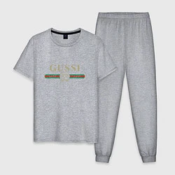 Пижама хлопковая мужская GUSSI Brand, цвет: меланж