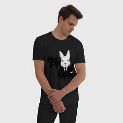 Пижама хлопковая мужская Misfits Rabbit, цвет: черный — фото 2