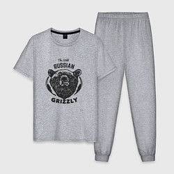 Пижама хлопковая мужская Russian Grizzly, цвет: меланж