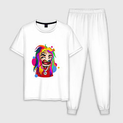 Пижама хлопковая мужская 6IX9INE Colors, цвет: белый