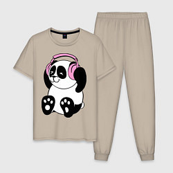 Мужская пижама Panda in headphones панда в наушниках