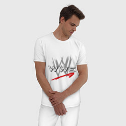 Пижама хлопковая мужская WWE Fight, цвет: белый — фото 2