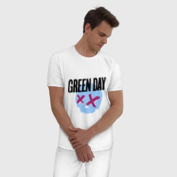 Пижама хлопковая мужская Green Day: Dead Skull, цвет: белый — фото 2