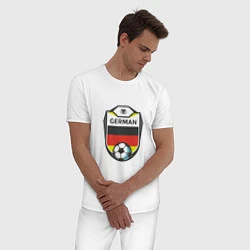 Пижама хлопковая мужская German Soccer, цвет: белый — фото 2