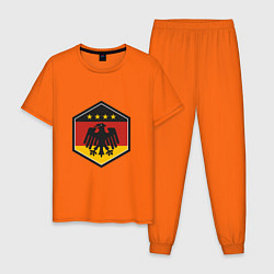 Пижама хлопковая мужская Немецкий фанат, цвет: оранжевый
