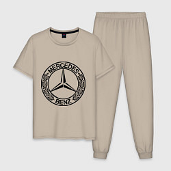 Пижама хлопковая мужская Mercedes-Benz, цвет: миндальный