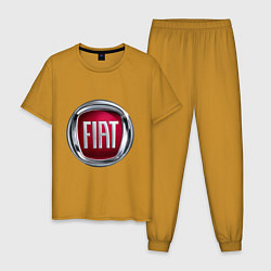 Пижама хлопковая мужская FIAT logo, цвет: горчичный