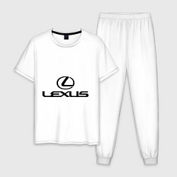 Пижама хлопковая мужская Lexus logo, цвет: белый