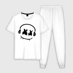 Пижама хлопковая мужская Marshmello Music, цвет: белый