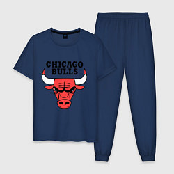 Пижама хлопковая мужская Chicago Bulls, цвет: тёмно-синий