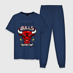 Пижама хлопковая мужская Chicago Bulls est. 1966, цвет: тёмно-синий