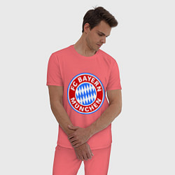 Пижама хлопковая мужская Bayern Munchen FC, цвет: коралловый — фото 2