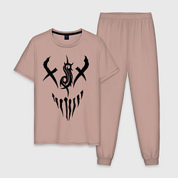 Пижама хлопковая мужская Slipknot Demon, цвет: пыльно-розовый